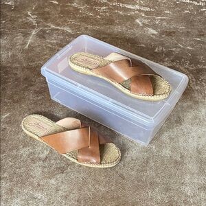 Handmade in Spain Gaimo Brown Leather Slide Sandals